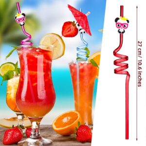 24 Pieces Panda Drinking Straws Reusable Panda Theme Straws Plastic Panda Drinking Straws for Birthday Party Bar Wedding Party Favors Supplies