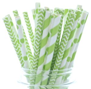 st. patrick’s day straws (25 pack), green drinking straws, saint pattys day leprechaun party supplies straws - march irish clover shamrock spring