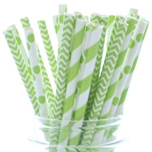 St. Patrick’s Day Straws (25 pack), Green Drinking Straws, Saint Pattys Day Leprechaun Party Supplies Straws - March Irish Clover Shamrock Spring