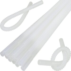 bendable straws - 11 inch long flexible straws - bendy drinking straws reusable - 14 pack