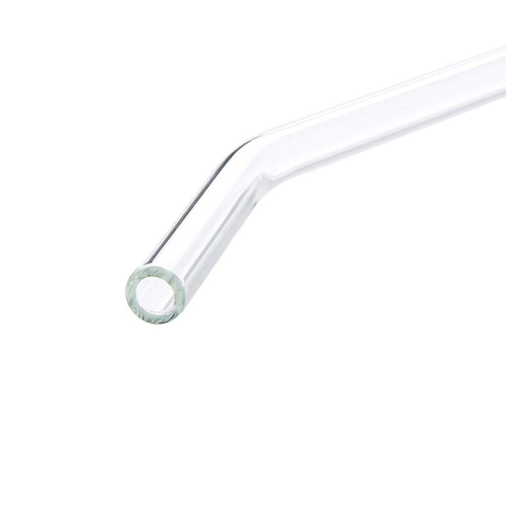 Halm Glass Straws – 6x Short 6 Inch bent Reusable Drinking Straws + Plastic-Free Cleaning Brush - Dishwasher Safe - Eco-Friendly - Perfect for Smoothies, Cocktails - Made in Germany