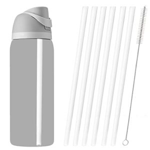 6pcs straw replacement for owala water bottle,reusable plastic straws clear drinking straws with cleaning brush,straws for tumblers long compatible with 14 oz/ 24oz/ 25oz/32oz/40oz,bottle accessories