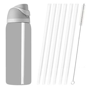 6Pcs Straw Replacement for Owala Water Bottle,Reusable Plastic Straws Clear Drinking Straws with Cleaning Brush,Straws for tumblers Long Compatible with 14 oz/ 24oz/ 25oz/32oz/40oz,Bottle Accessories