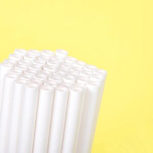 Kingseal Disposable PAPER Drinking Straws, FSC Certified, Paper Wrapped, WHITE, 7.75 Inch Length x 6mm Diameter, Jumbo" Size, Biodegradable, Earth Friendly, Bulk Pack - 400 Count Box