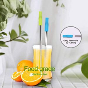 8 PCS Reusable Straw Tips, Silicone Straw Tips, Multi-Color Food Grade Straws Nozzles Tips Covers Fit for 1/3 Inch Wide(9MM Outer Diameter) Stainless Steel Telescopic Straws