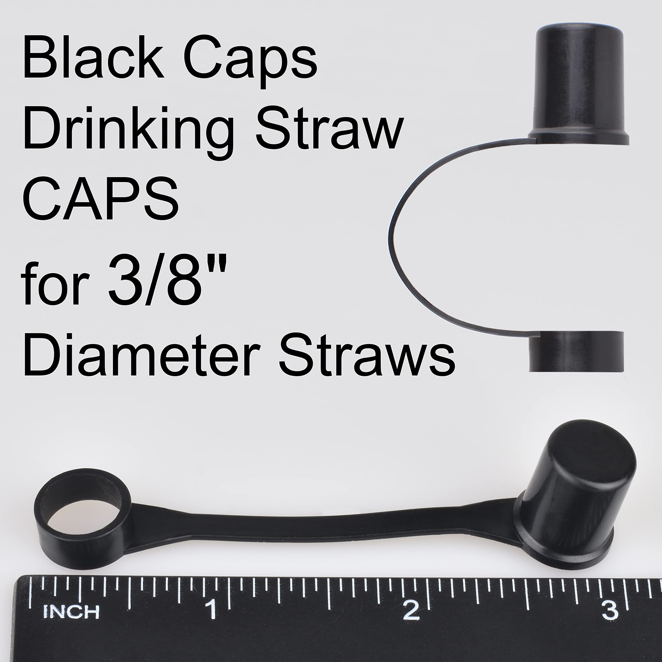 Diximus 10-pack Black Caps Drinking Straw CAP - straw cover - straw caps covers