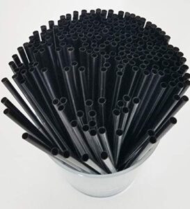 mrmx brand 1,000ct black plastic sipping stir straws for coffee, cocktail drinks 5.25" long comes in a reclosable poly zip lock bag