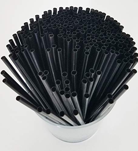 MRMX Brand 1,000ct Black Plastic Sipping Stir Straws for Coffee, Cocktail drinks 5.25" long comes in a Reclosable Poly Zip Lock Bag