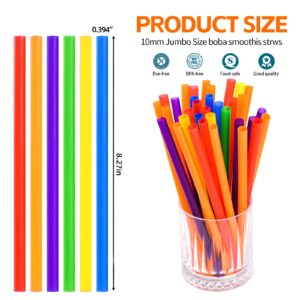 100PCS Jumbo Smoothie Straws,(0.4" Diameter X8.3"Long) Colorful Disposable Plastic Large Wide-mouthed Straw