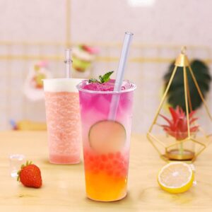 17 Packs - Two Wides 10.5inch Plastic Straws Reusable,Long straws for Tumbler/Smoothies/Milkshakes, Straws cleaner, unbreakable BPA free Hard Plastic Straws with Cleaning Brush, Kids Straws