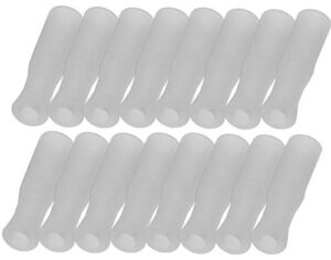 mini skater 16pcs silicone straws tips food grade reusable anti-scald/cold straws cover fit for 1/4 inch wide(6mm out diameter) stainless steel straws (white)