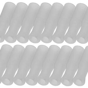 Mini Skater 16Pcs Silicone Straws Tips Food Grade Reusable Anti-Scald/Cold Straws Cover Fit for 1/4 Inch Wide(6mm Out diameter) Stainless Steel Straws (White)
