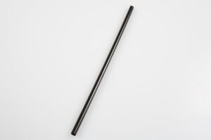 concession essentials jumbo 7.75" black plastic straws - paper wrapped pack of 500