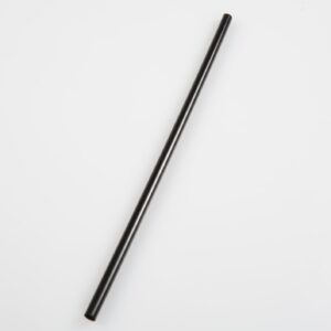 Concession Essentials Jumbo 7.75" Black Plastic Straws - Paper Wrapped Pack of 500