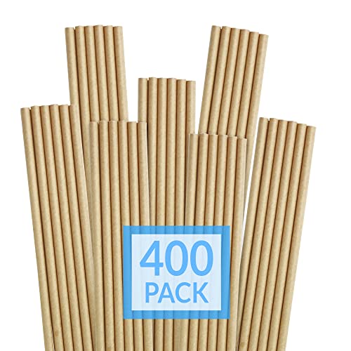 Reli. 400 Pack Paper Straws (Kraft Brown) | Paper Straws for Drinking - Disposable, Biodegradable/Eco-Friendly | Brown Drinking Straws for Crafts, Party Decoration/Supplies, Restaurants, Juice