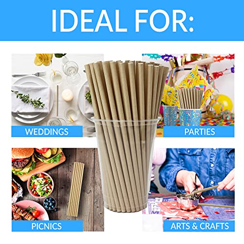 Reli. 400 Pack Paper Straws (Kraft Brown) | Paper Straws for Drinking - Disposable, Biodegradable/Eco-Friendly | Brown Drinking Straws for Crafts, Party Decoration/Supplies, Restaurants, Juice