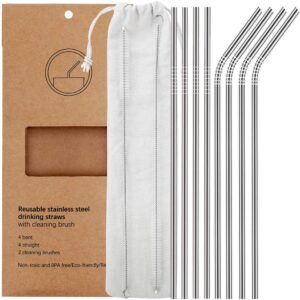 yihong reusable metal straws, set of 8