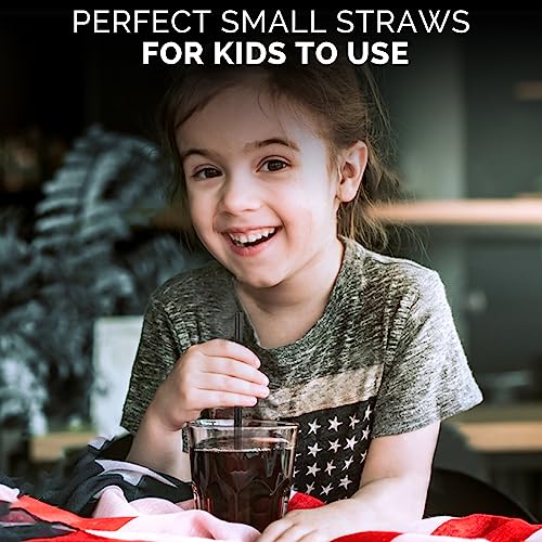 [500 Bulk] 5.75 inch Black Short Paper Straws, Stir Straws for Cocktail, Coffee, Mixed Drinks - Home, Bar and Restaurant Straws - 100% Biodegradable