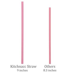 Kitchnacc 100 Pack Heart Shaped Hard Plastic Reusable Cute Straws Individually Wrapped for Cocktail Birthday Party Bridal Shower Wedding Supplies – (Yellow, Blue, Red, Pink)