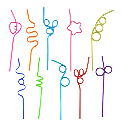 DLOnline Pack of 60 Crazy Loop Straws, Crazy Reusable Drinking Straws Silly Colorful Reusable Drinking Straws, Great For Parties, Carnivals, Fun, BPA and PFOA Free