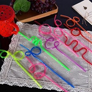 DLOnline Pack of 60 Crazy Loop Straws, Crazy Reusable Drinking Straws Silly Colorful Reusable Drinking Straws, Great For Parties, Carnivals, Fun, BPA and PFOA Free