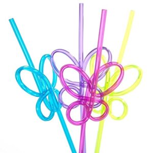 DLOnline Pack of 60 Crazy Loop Straws, Crazy Reusable Drinking Straws Silly Colorful Reusable Drinking Straws, Great For Parties, Carnivals, Fun, BPA and PFOA Free