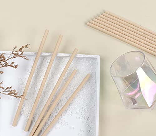 Eco Straws Disposable – Biodegradable Bamboo Paper Straw – Natural Compostable Long Drinking Straws for Cocktail, Smoothie, Coffee, Cereal, and Soft Drinks – Plastic Straws Alternative - 100pcs