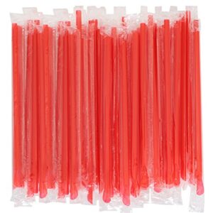 individually wrapped sno-cone spoon straws (red, 300)