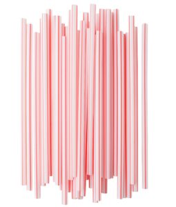 crystalware plastic giant (jumbo) straws individually wrapped 10-1/4", 300 per box (red,white, 8 1/4" 300 box)