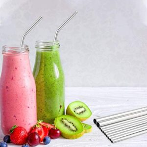 Hypermotion Stainless Steel Straw, Food Grade Reusable Metal Drinking Straw Set with 2 Cleaning Brushes and Carry Pouch for Smoothie, Milkshake, Cocktail and Hot Drinks