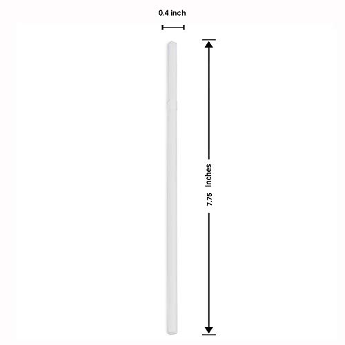 Plastic White Flexible Drinking Straws 380 Bulk, Individually Wrapped Disposable White Straws 7.75 Inches Long