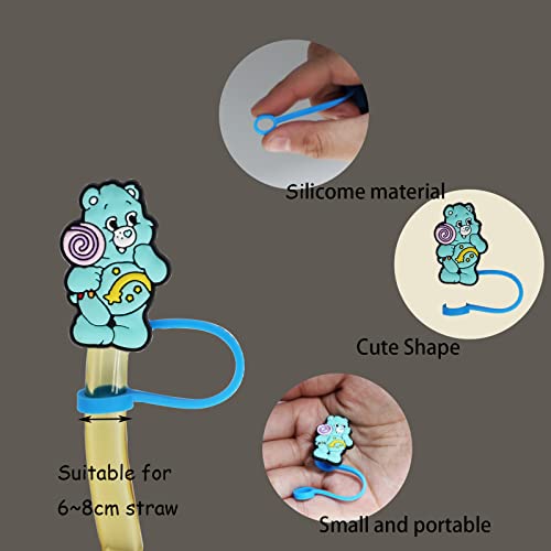 SEQLA71 9Pcs Straw Covers Cap Straw Tips Cover for Reusable Silicone Drinking Straw Tips Lids Drinking Straw Cute Straws Plugs (Not include Straw)