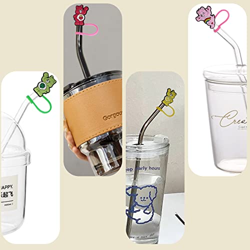 SEQLA71 9Pcs Straw Covers Cap Straw Tips Cover for Reusable Silicone Drinking Straw Tips Lids Drinking Straw Cute Straws Plugs (Not include Straw)