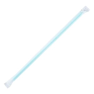 karat c9075(aqua) 9'' giant straws (8mm) paper wrapped - aqua (case of 2500)