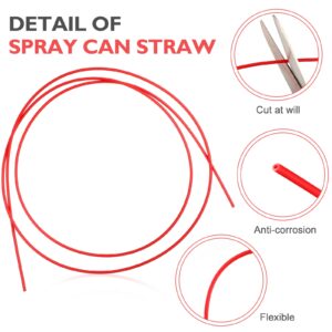 Spray Can Replacement Straws Flexible Spray Can Straws Red Plastic Extension Straws, 51.1 Inches, 4 Count