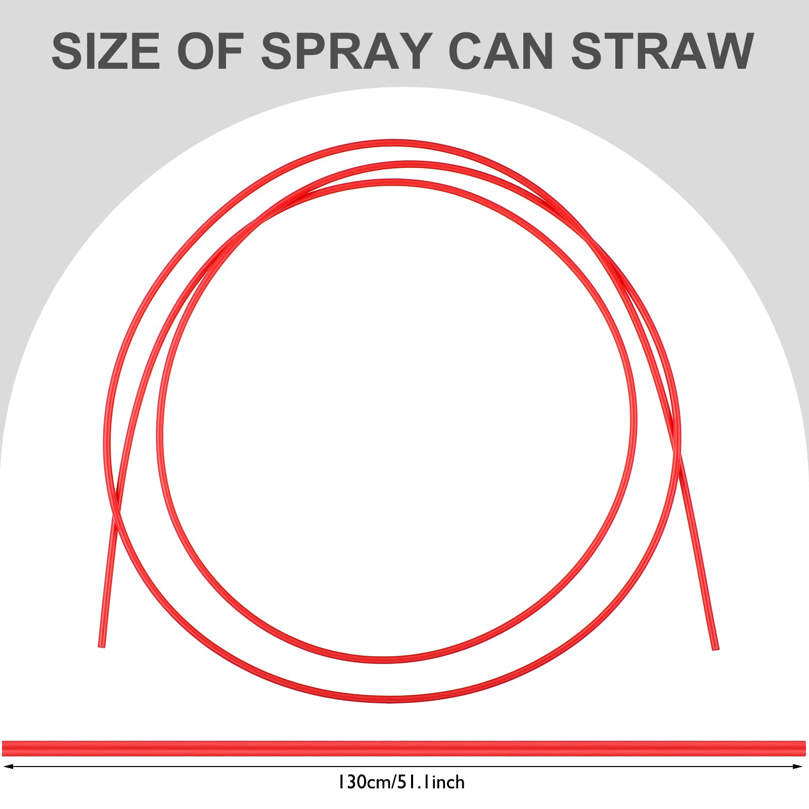 Spray Can Replacement Straws Flexible Spray Can Straws Red Plastic Extension Straws, 51.1 Inches, 4 Count