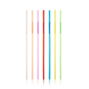 true ultra bendy straws, long flexible party straws for cocktails, smoothies, iced coffee, disposable party supplies, assorted colors, set of 50