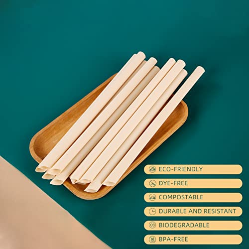 Ecovibe Straws Bamboo Straws Milkshake Straws Bamboo Straws Disposable Compostable Disposable Straw Straws For Hot Drinks Paper Boba Straws Bamboo Straw Drinking Bambo Straws Eco Straws（50 Pcs)