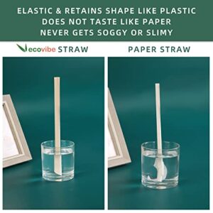 Ecovibe Straws Bamboo Straws Milkshake Straws Bamboo Straws Disposable Compostable Disposable Straw Straws For Hot Drinks Paper Boba Straws Bamboo Straw Drinking Bambo Straws Eco Straws（50 Pcs)