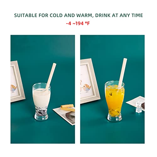 Ecovibe Straws Bamboo Straws Milkshake Straws Bamboo Straws Disposable Compostable Disposable Straw Straws For Hot Drinks Paper Boba Straws Bamboo Straw Drinking Bambo Straws Eco Straws（50 Pcs)