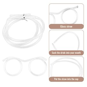 Tenalleys 2 Pcs Silly Novelty Loop Straw Glasses, Fun Loop Eye Straws Reusable Eyeglasses Straw for Parties Birthday, DIY Fun Activities, Kids Party, Annual Meeting