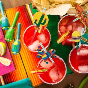 Fiesta Party Straws | Mexican Decorations | Final Fiesta Bachelorette Party Supplies | Set of 32, PRE-ASSEMBLED Paper Straws