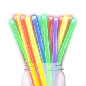 25-pack multi-color glow straws - vibrant drink accessories for parties & events -9" glow straw party pack