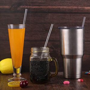 AIZIXIN Clear Reusable Hard Plastic Straws for Yeti/Rtic Tumblers, Tall Cups and Mason Jars, 9inch, Pack of 18,Unbreakable Drinking Straw with 2 Cleaning Brush