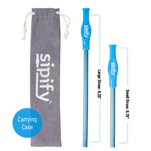 Protect Teeth from Coffee & Tea Stains - Flow Limiting Reusable Straws for Hot Drinks by Sipify - Stainless Steel Straws with Silicone Cover Aerate to Protect from Scalding - Dishwasher Safe - 2 Pack