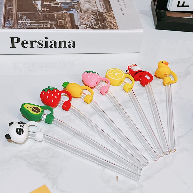 4Pcs Silicone Straw Covers Cap, Straw Tips Cover Straw Covers Cap for Reusable Straws Cloud Shape Straw Protector. The Clouds, Rainbow, Strawberry, Duck.