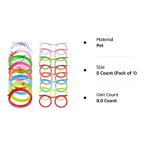 8 Pieces Silly Straw Glasses Eyeglasses Straws Eyeglasses Crazy Fun Loop Straws Novelty Drinking Eyeglasses Straw for Annual Meeting, Fun Parties, Birthday, Assorted Colors