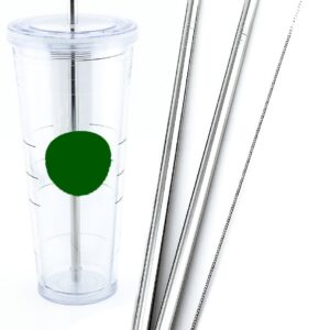 2 Venti Stainless Steel CocoStraw Replacement Straws 2qty For Hot & Cold Travel Mug To-Go Drink Cups