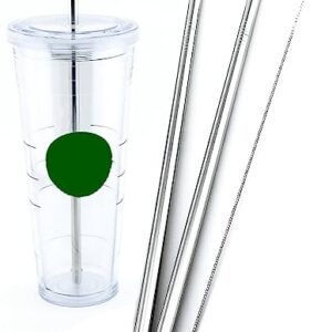 2 Venti Stainless Steel CocoStraw Replacement Straws 2qty For Hot & Cold Travel Mug To-Go Drink Cups