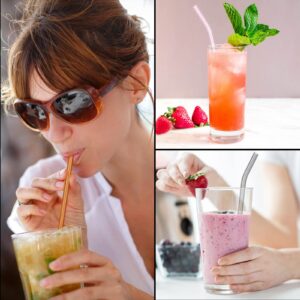 Glass Straws Drinking Reusable: Grey Glass Straw Reusable Glass Straws Bent Glass Drinking Straws Coffee Straws 8 inch Long Glass Straws Thick for Coffee